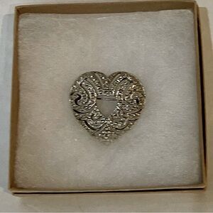 Exquisite Marcasite Heart pin